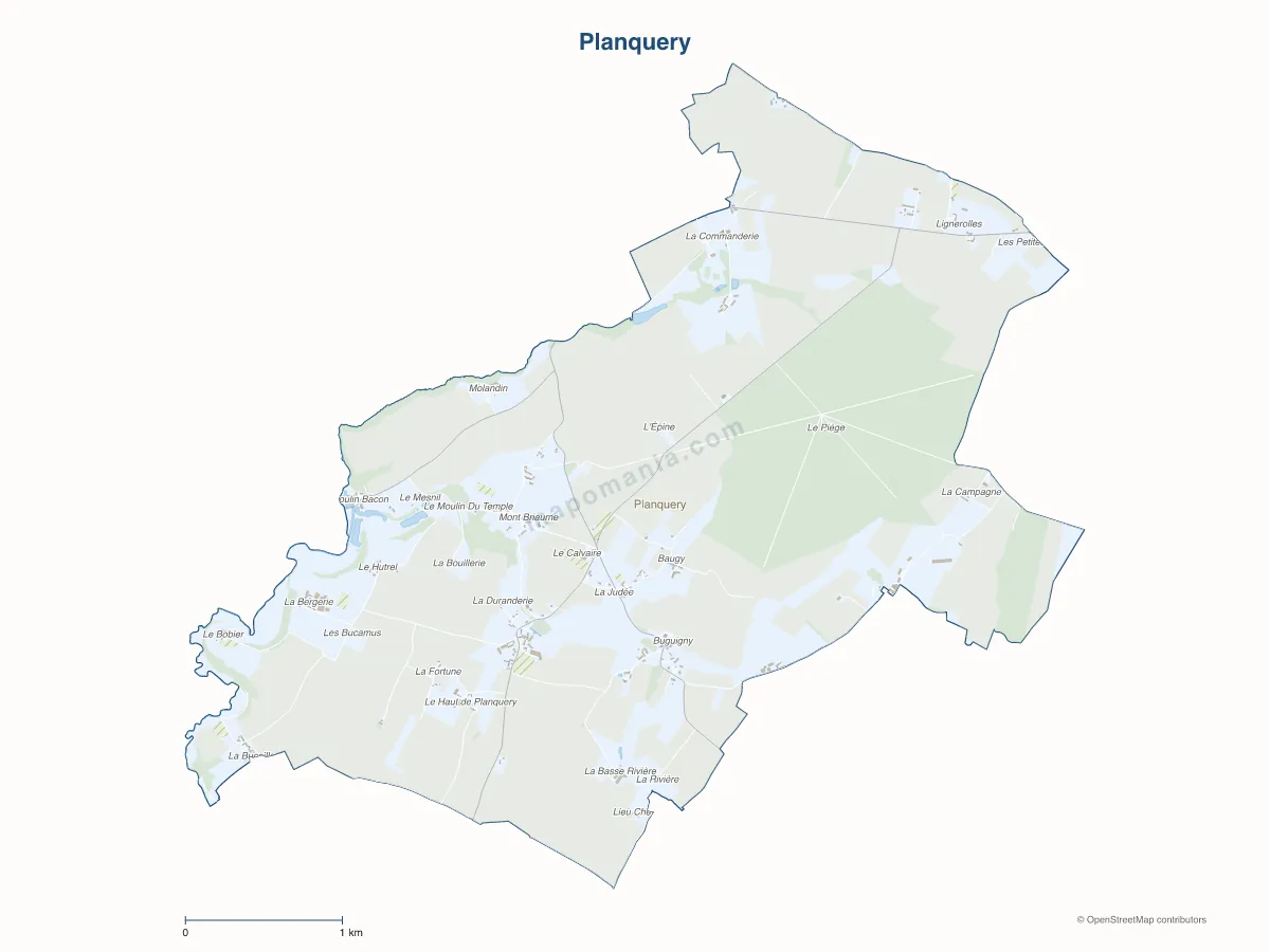 Carte de Planquery à personnaliser