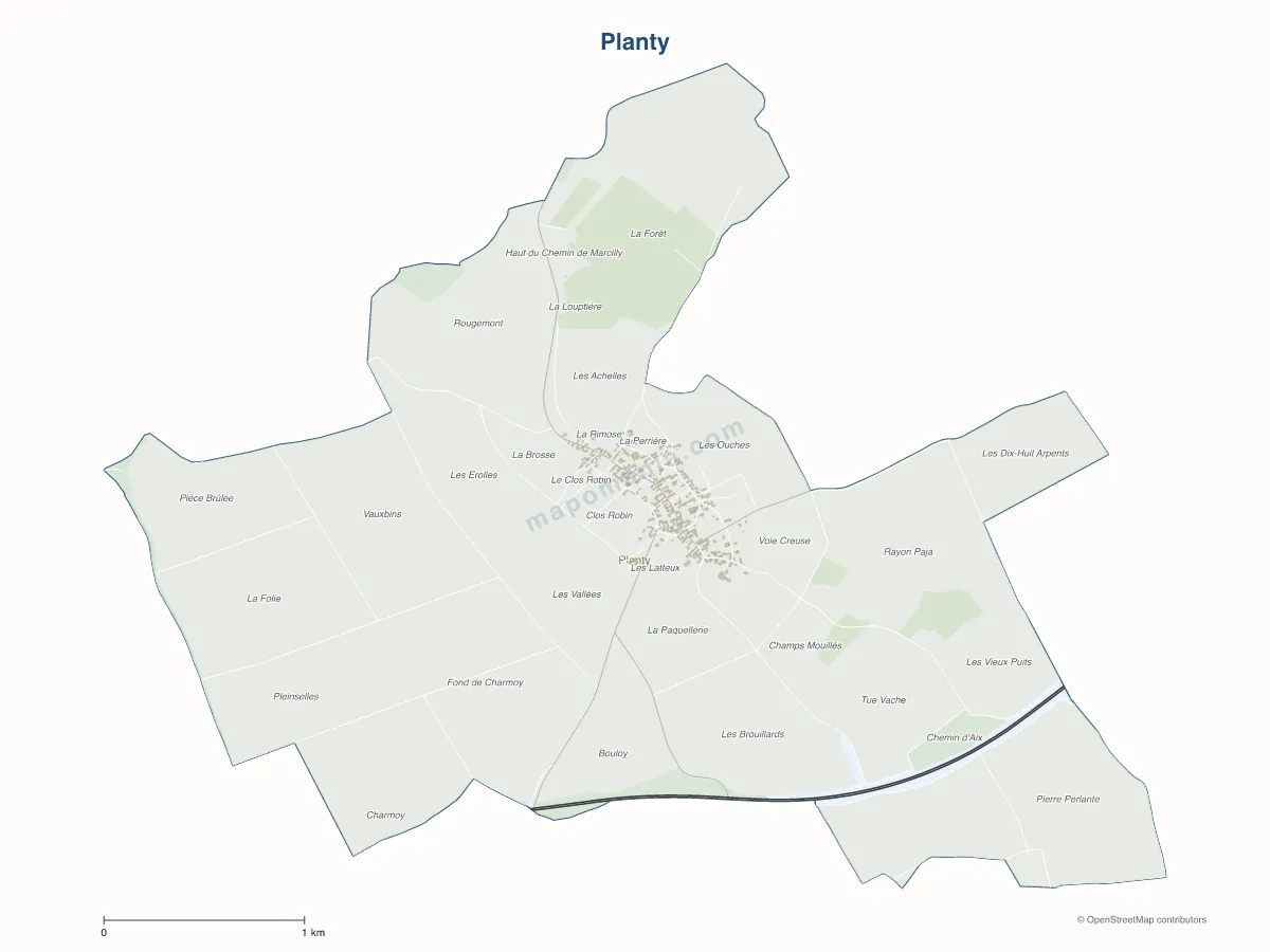 Carte de Planty à personnaliser