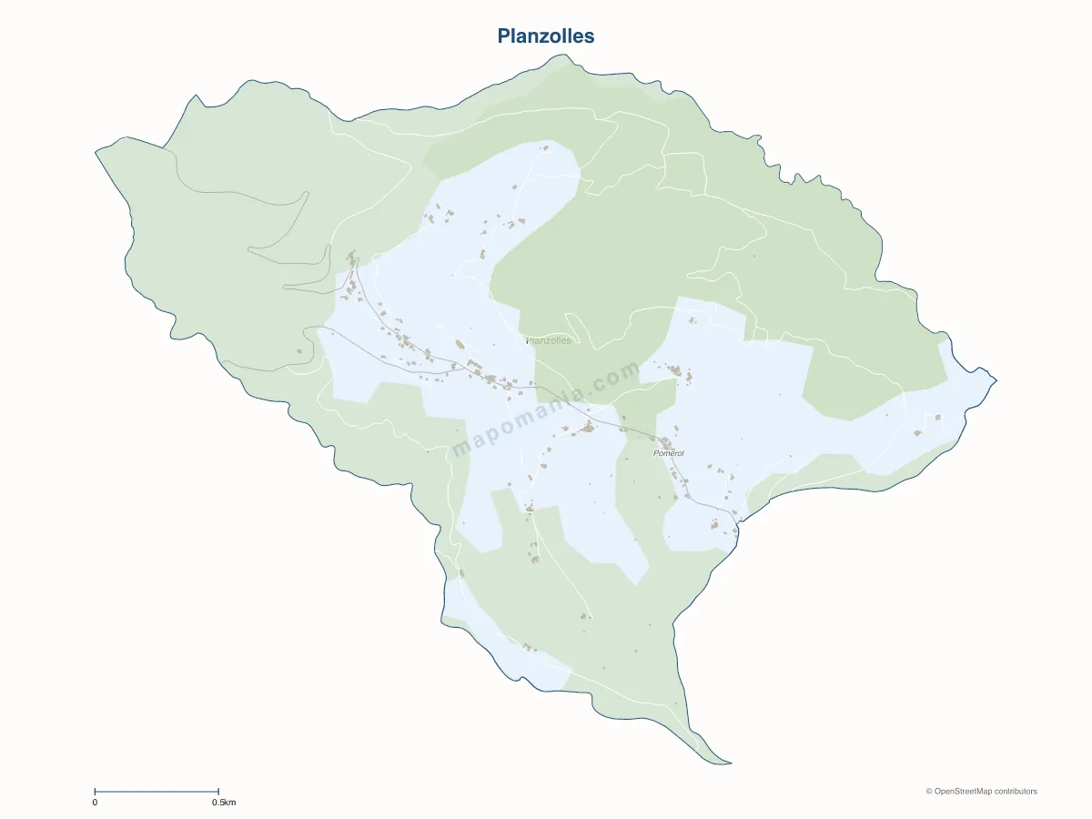 Carte de Planzolles à personnaliser