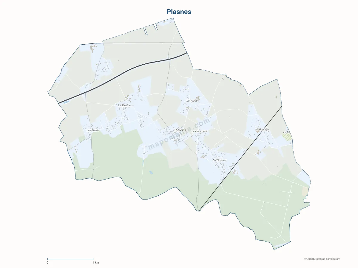 Carte de Plasnes à personnaliser