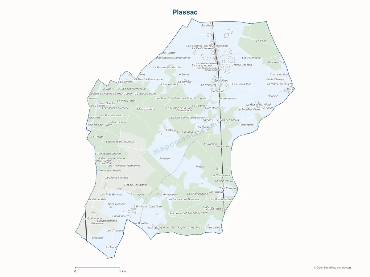 Carte de Plassac à personnaliser