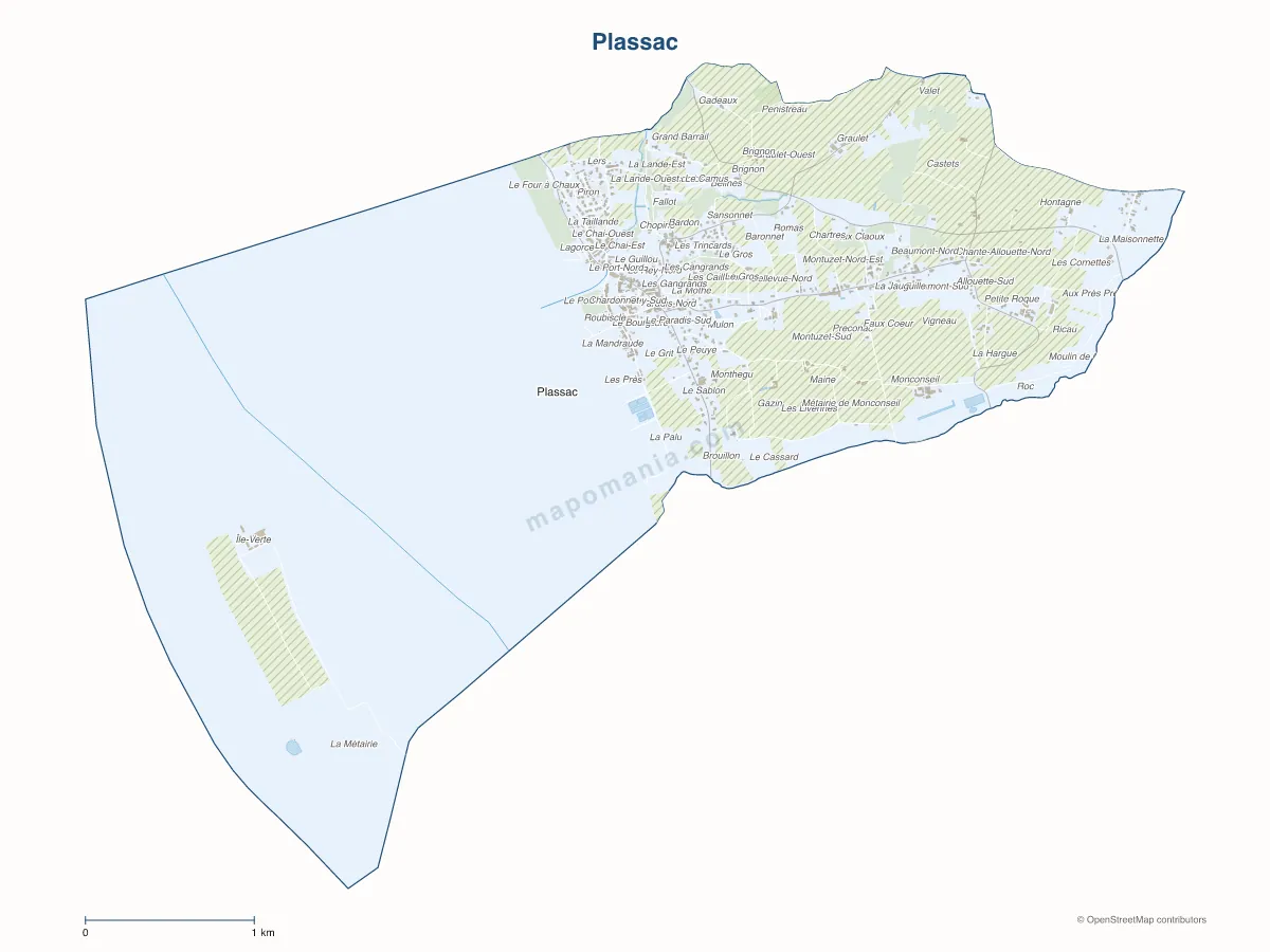 Carte de Plassac à personnaliser