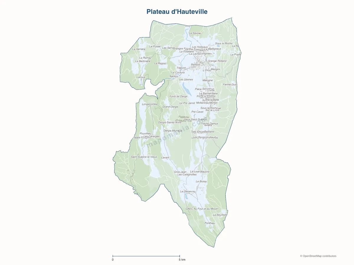 Carte de Plateau d'Hauteville à personnaliser