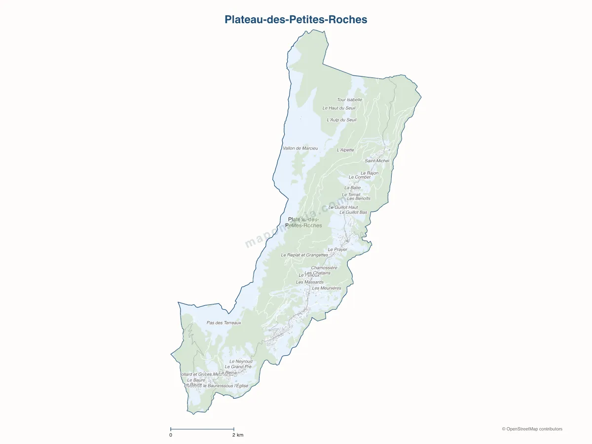 Carte de Plateau-des-Petites-Roches à personnaliser