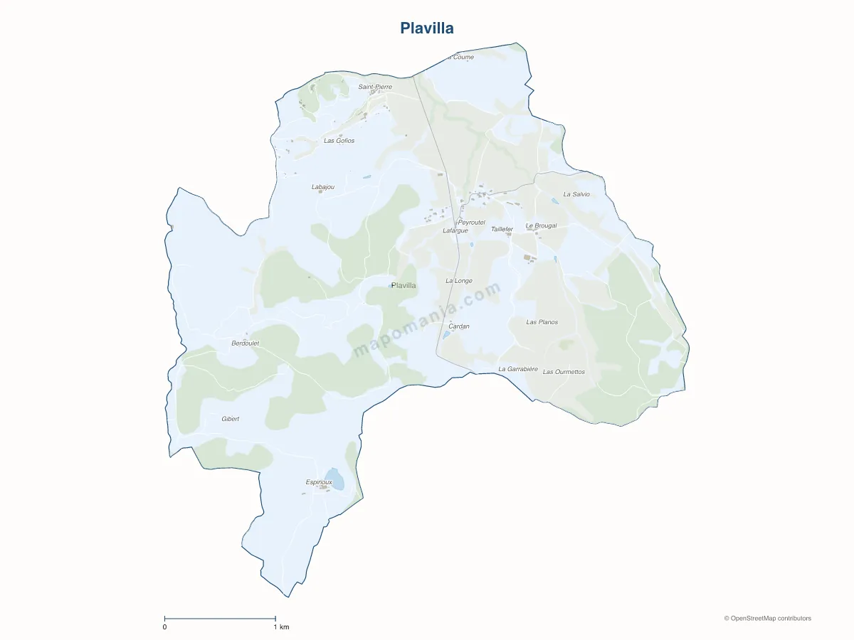 Carte de Plavilla à personnaliser