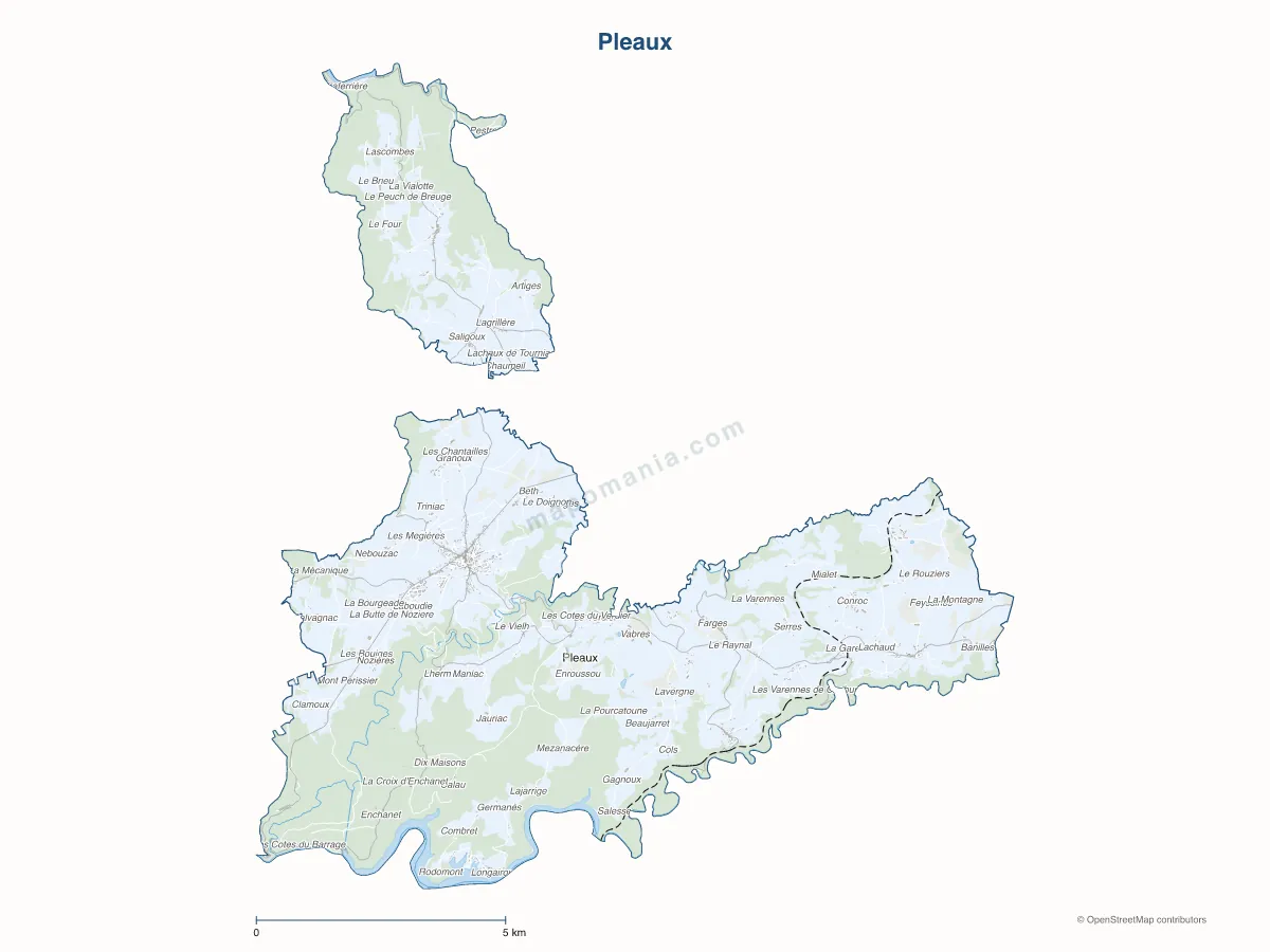 Carte de Pleaux à personnaliser