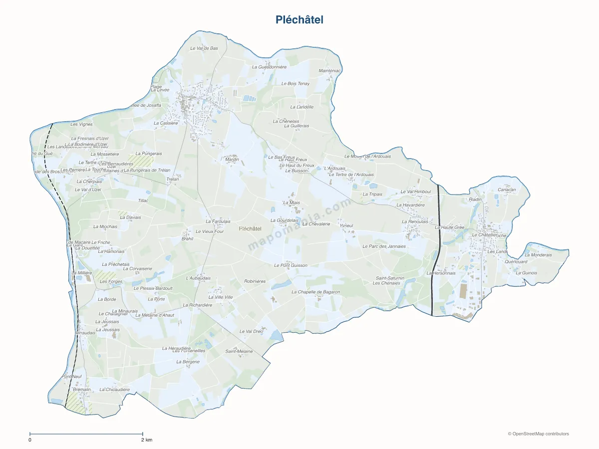 Carte de Pléchâtel à personnaliser
