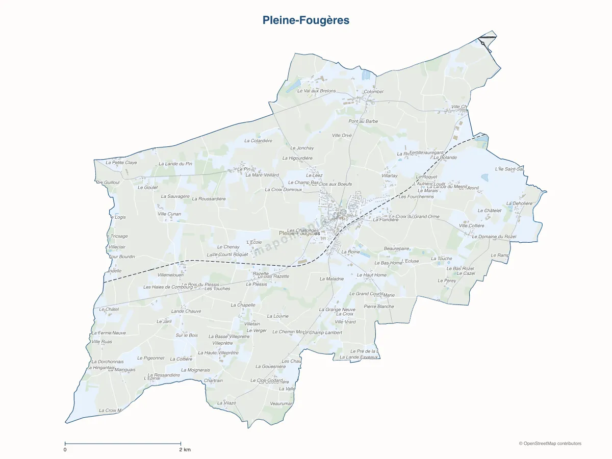 Carte de Pleine-Fougères à personnaliser