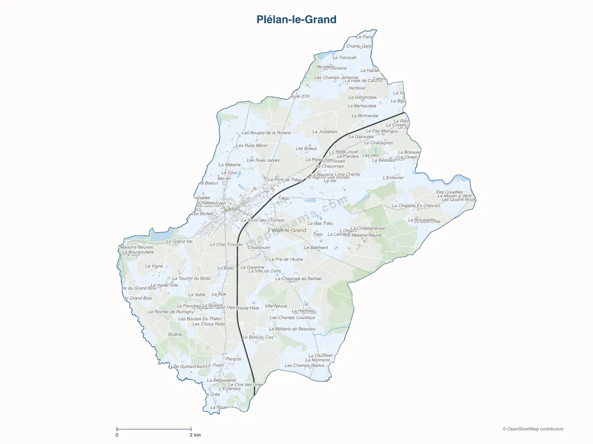 Carte de Plélan-le-Grand à personnaliser