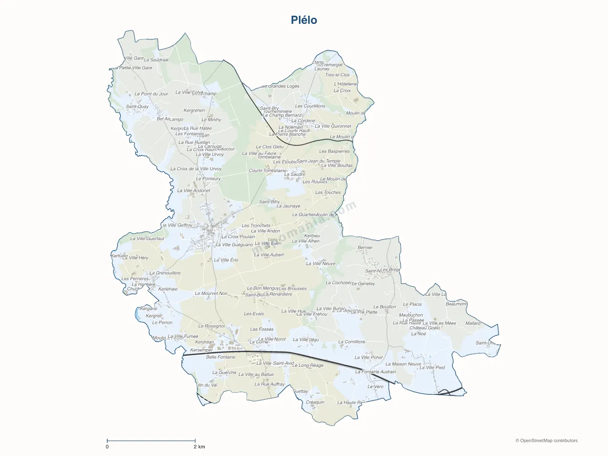 Carte de Plélo à personnaliser