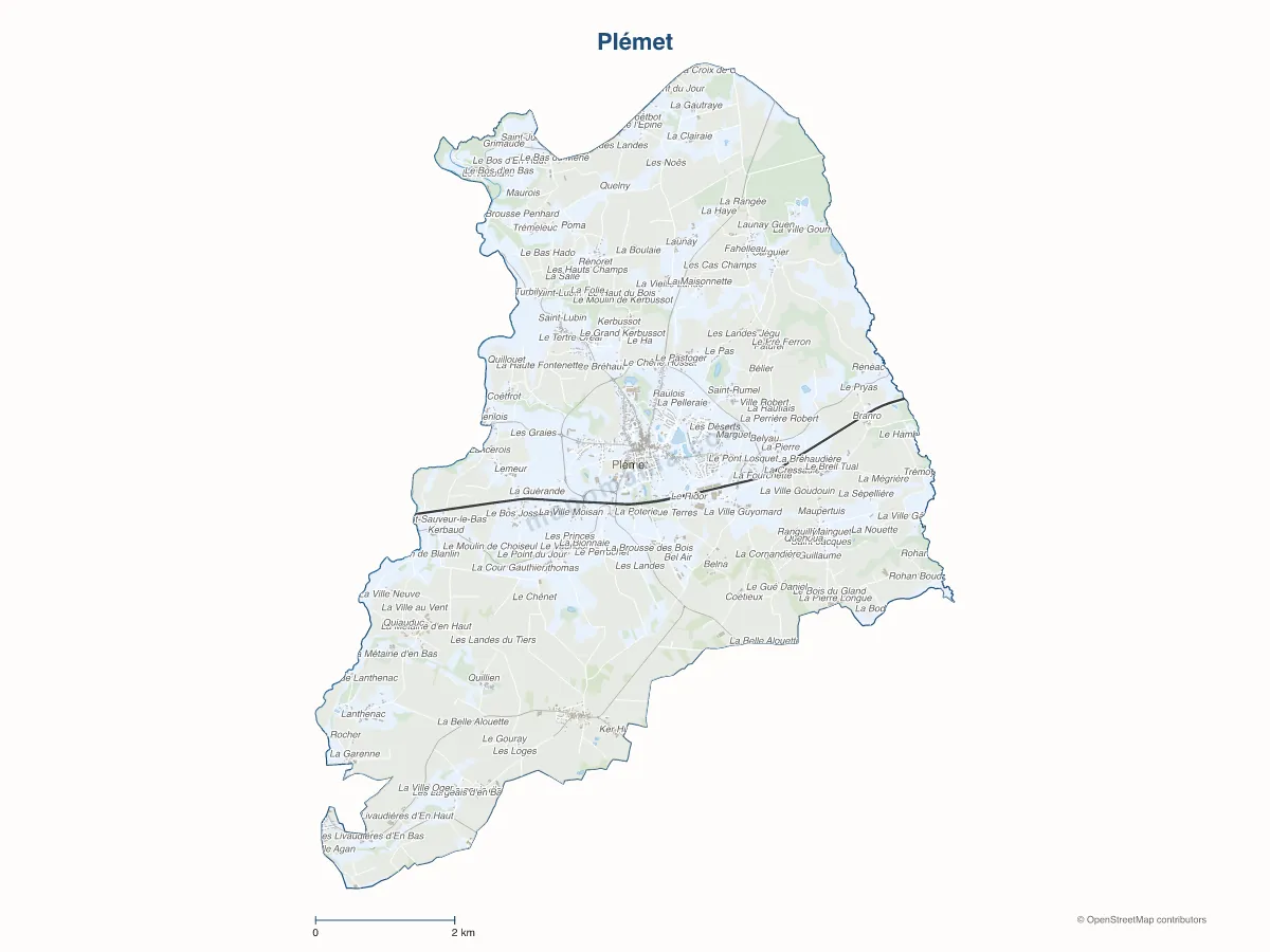 Carte de Plémet à personnaliser