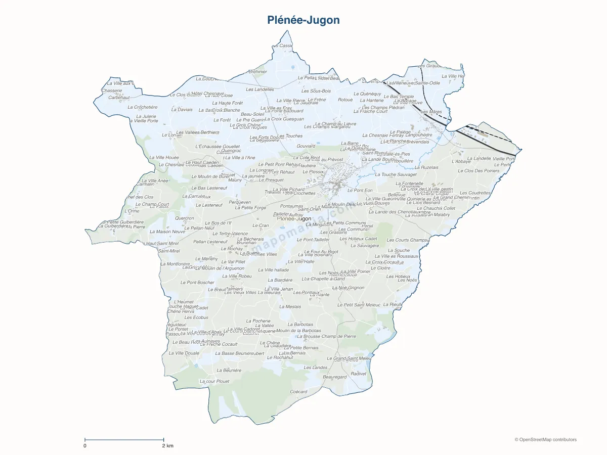 Carte de Plénée-Jugon à personnaliser