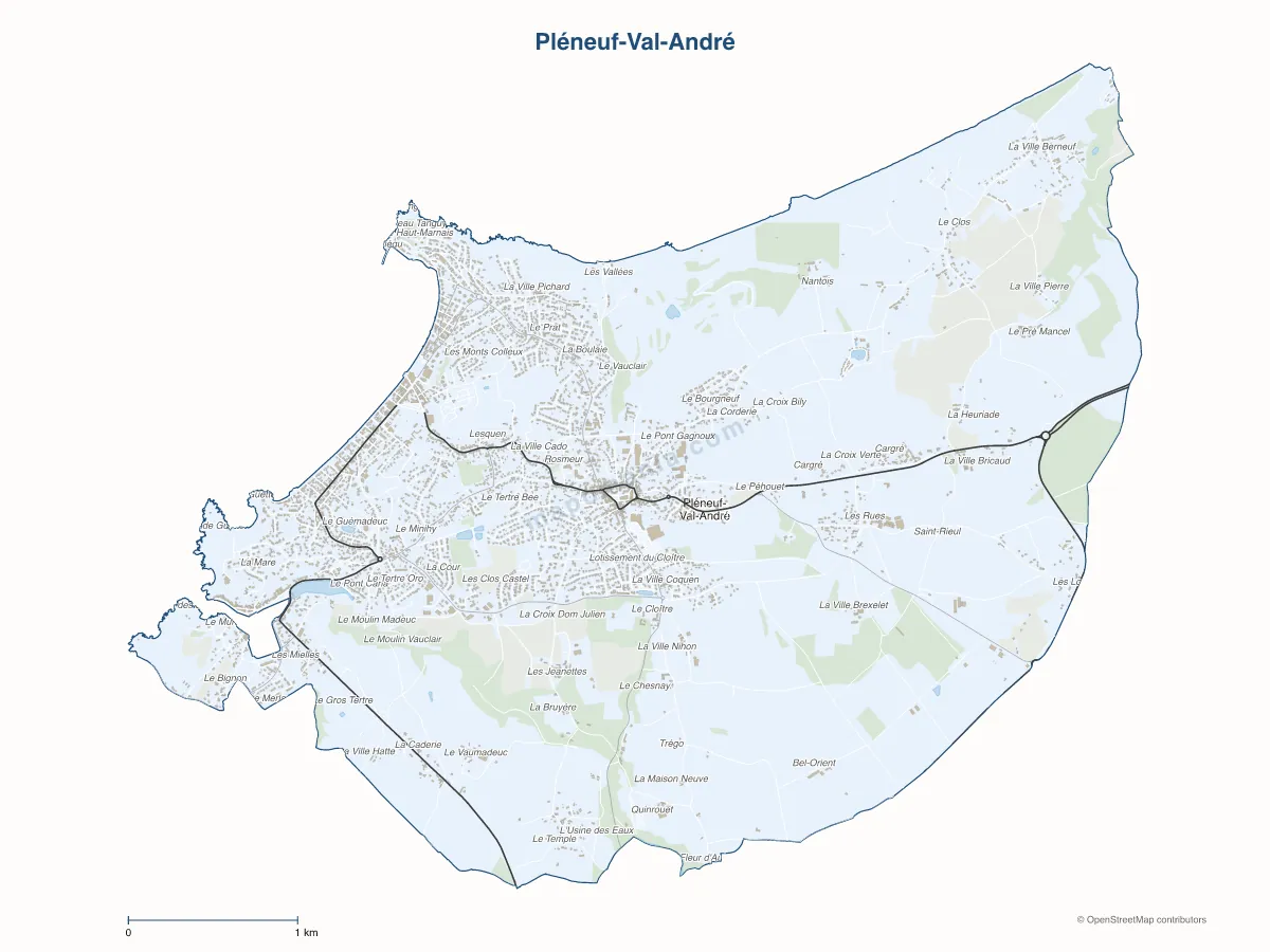 Carte de Pléneuf-Val-André à personnaliser