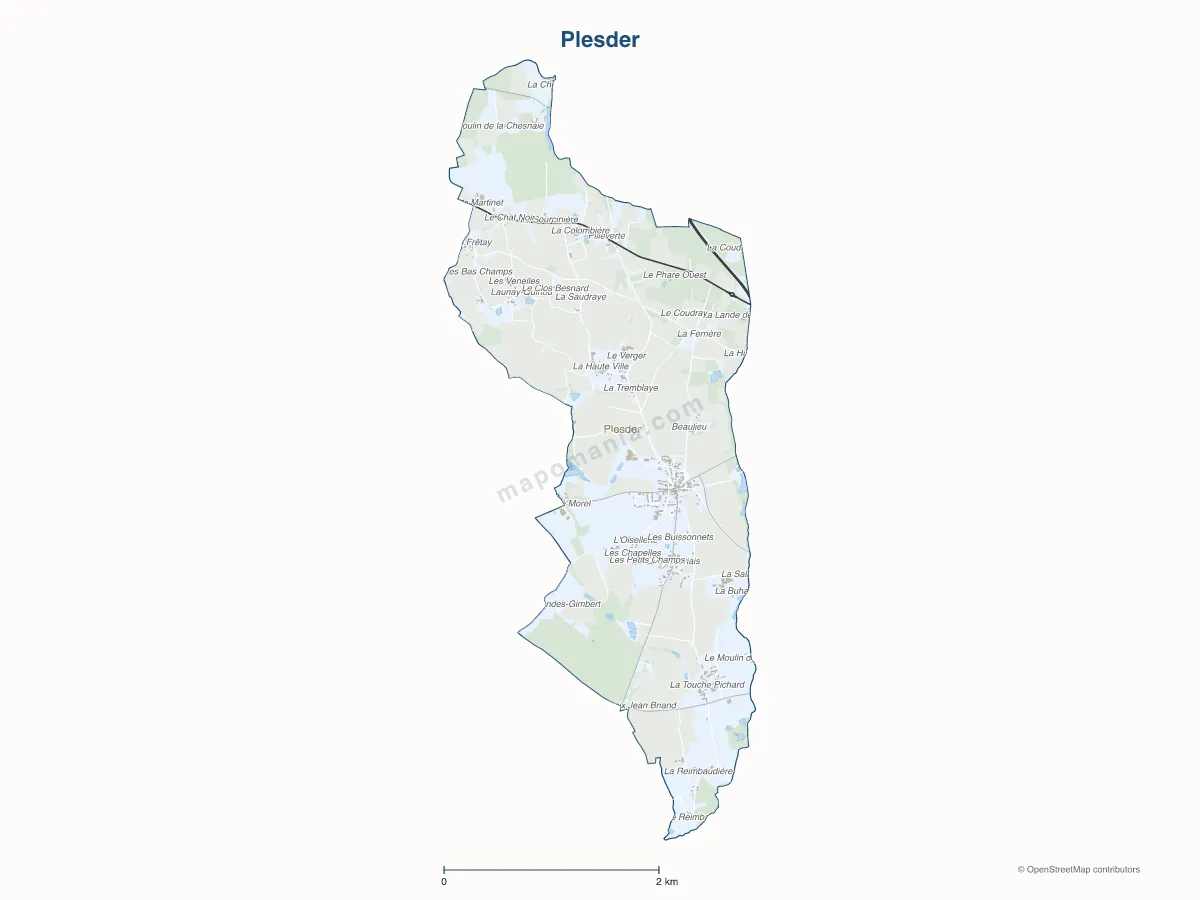 Carte de Plesder à personnaliser