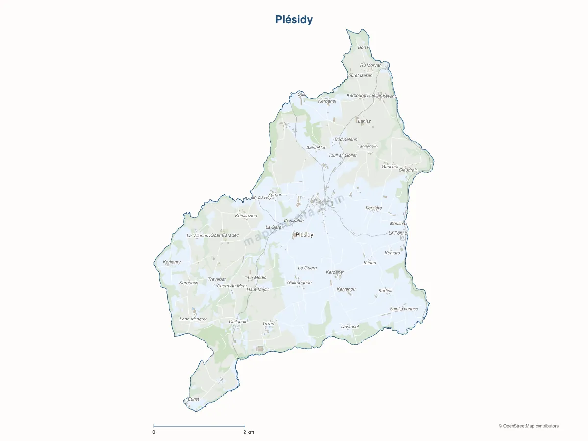 Carte de Plésidy à personnaliser