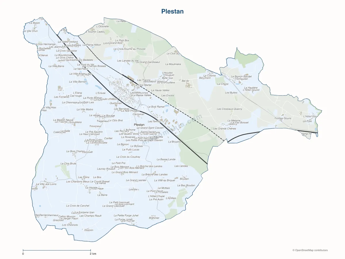 Carte de Plestan à personnaliser