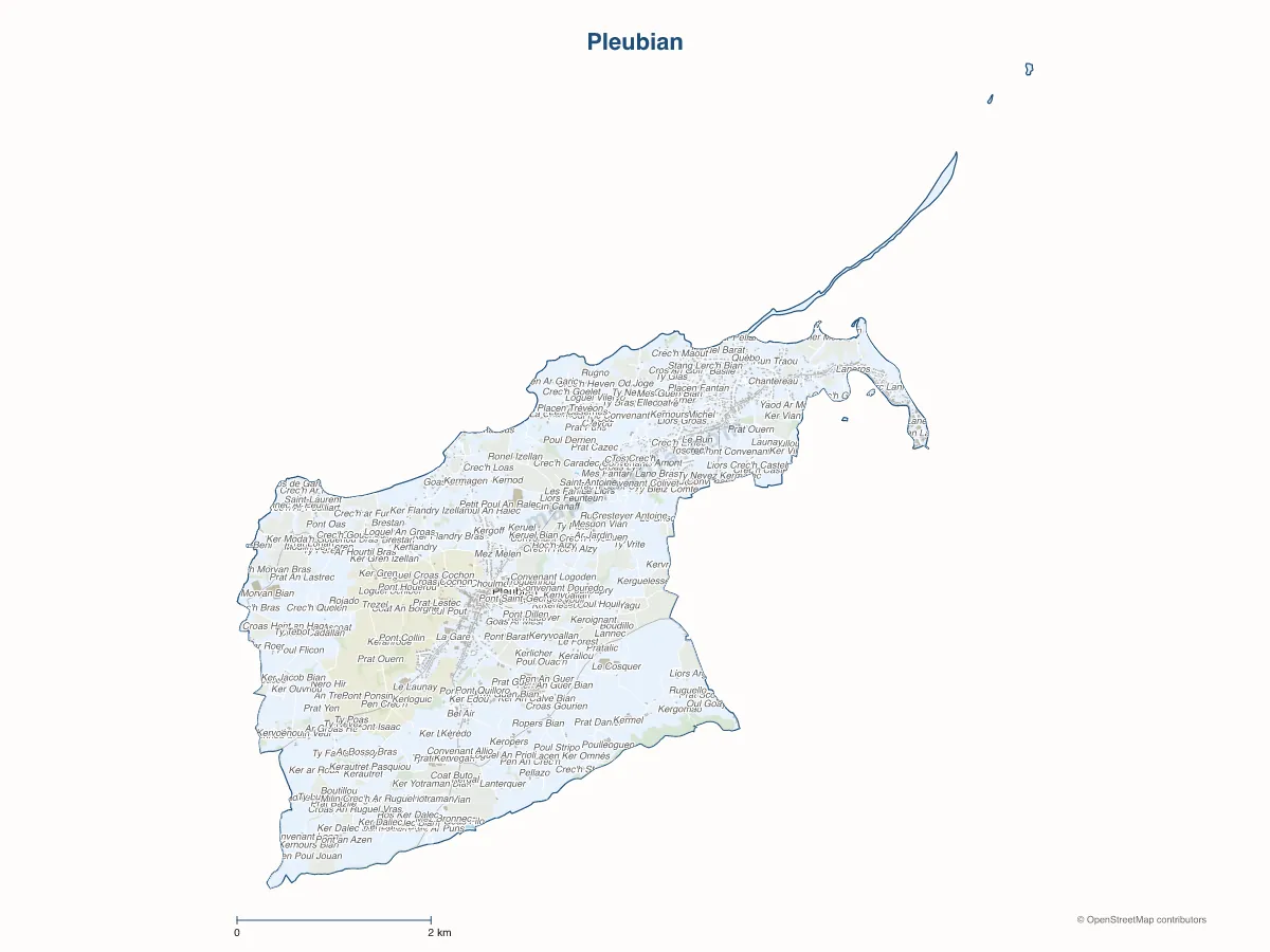 Carte de Pleubian à personnaliser