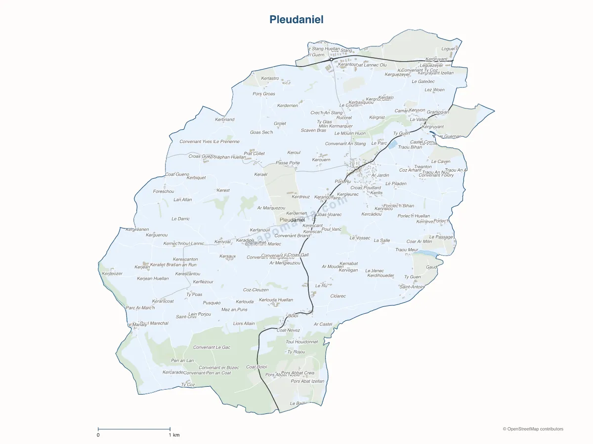 Carte de Pleudaniel à personnaliser