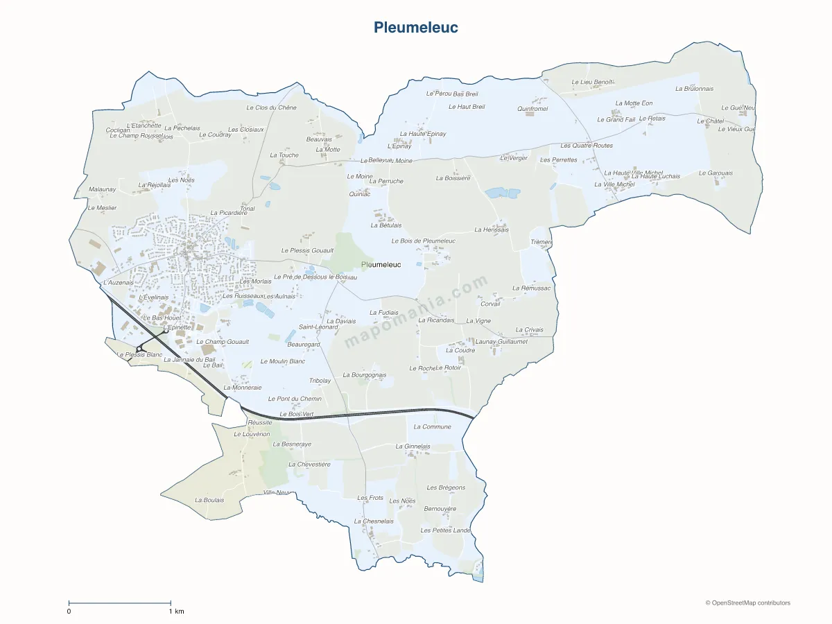 Carte de Pleumeleuc à personnaliser