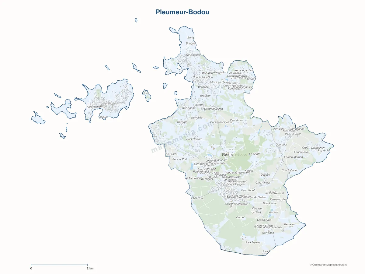 Carte de Pleumeur-Bodou à personnaliser