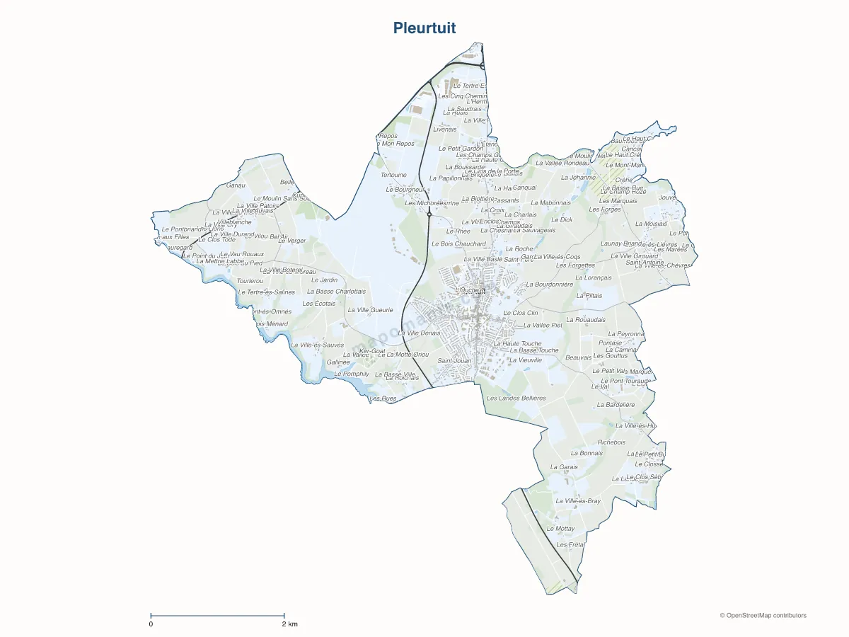 Carte de Pleurtuit à personnaliser