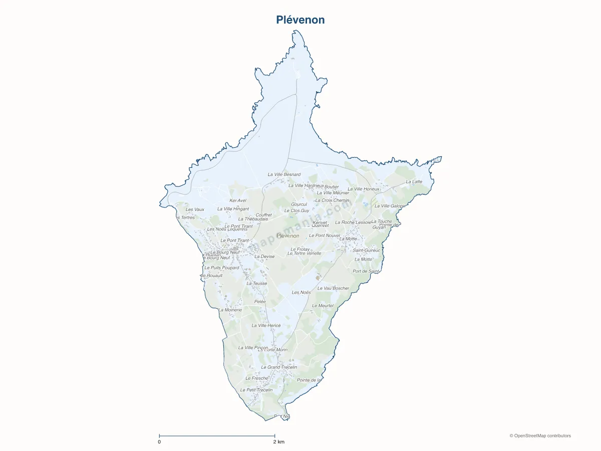 Carte de Plévenon à personnaliser