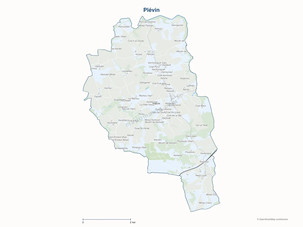 Carte de Plévin à personnaliser