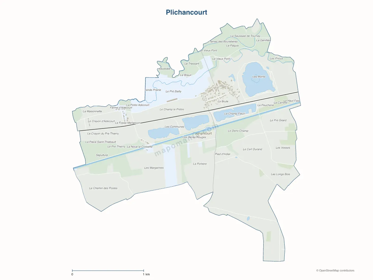 Carte de Plichancourt à personnaliser