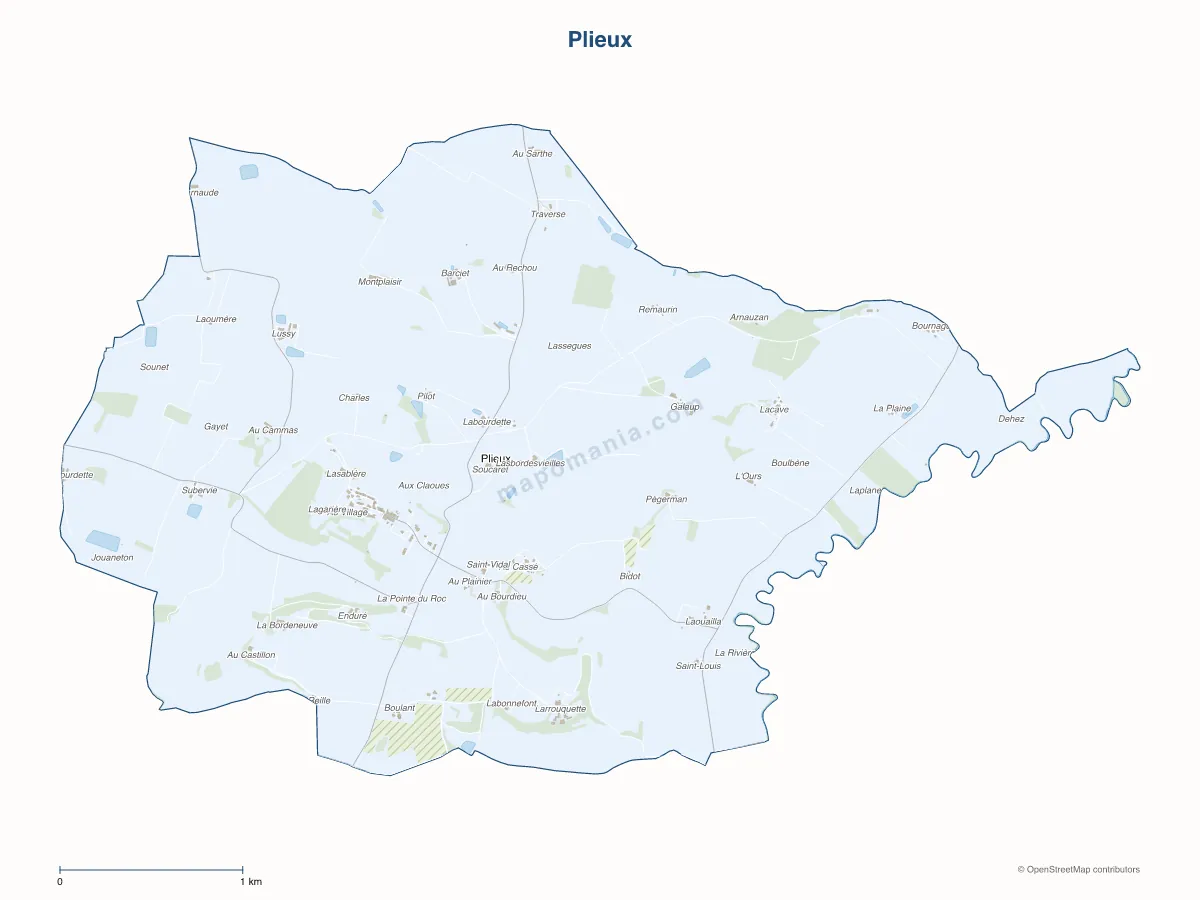 Carte de Plieux à personnaliser