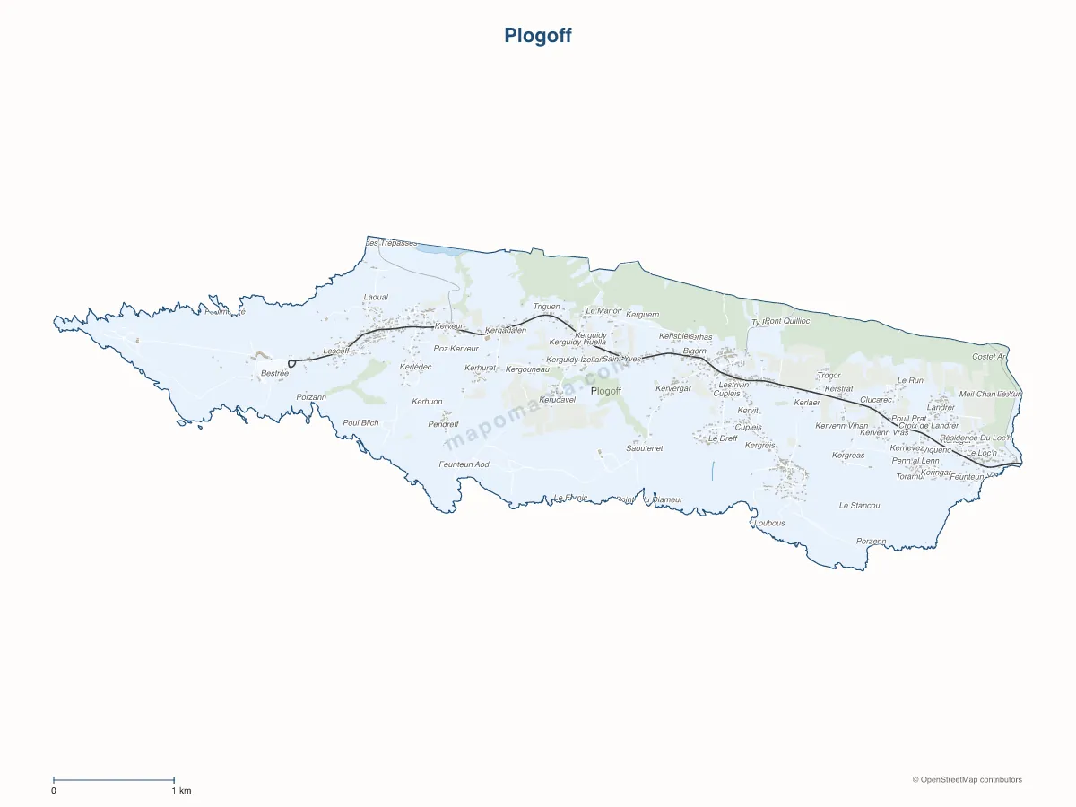 Carte de Plogoff à personnaliser