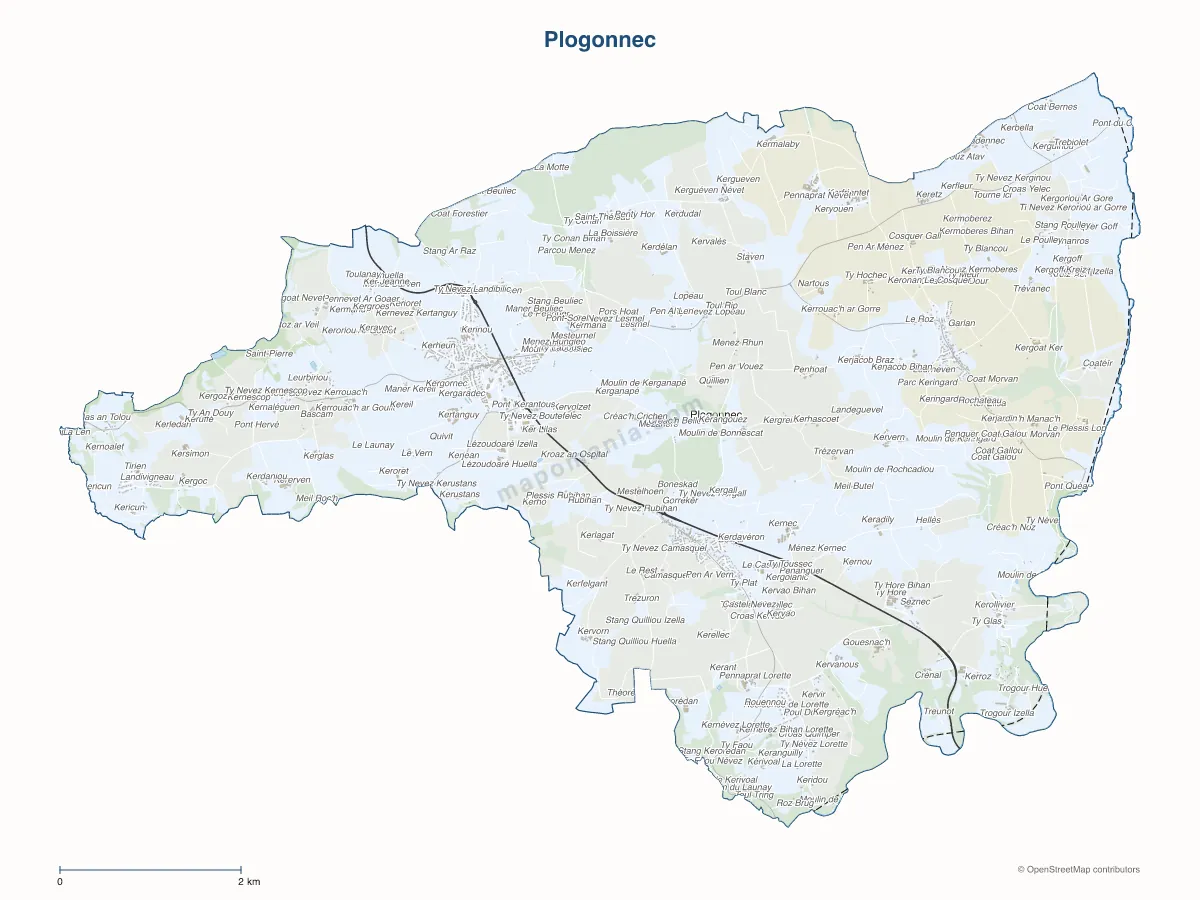 Carte de Plogonnec à personnaliser
