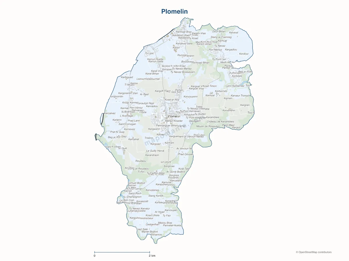 Carte de Plomelin à personnaliser