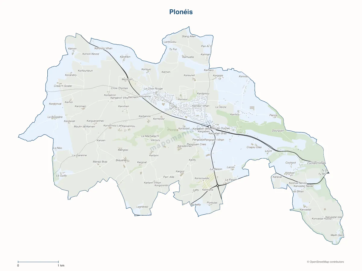 Carte de Plonéis à personnaliser