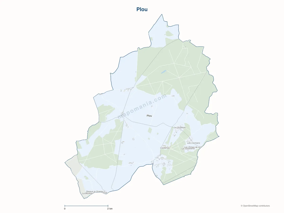 Carte de Plou à personnaliser