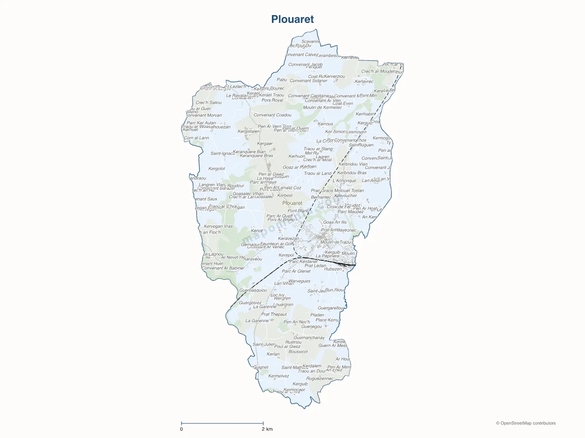 Carte de Plouaret à personnaliser