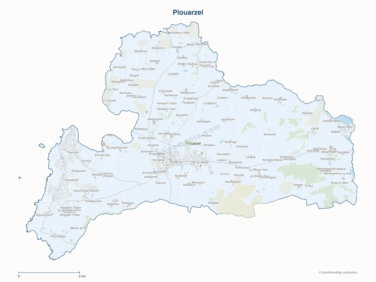 Carte de Plouarzel à personnaliser