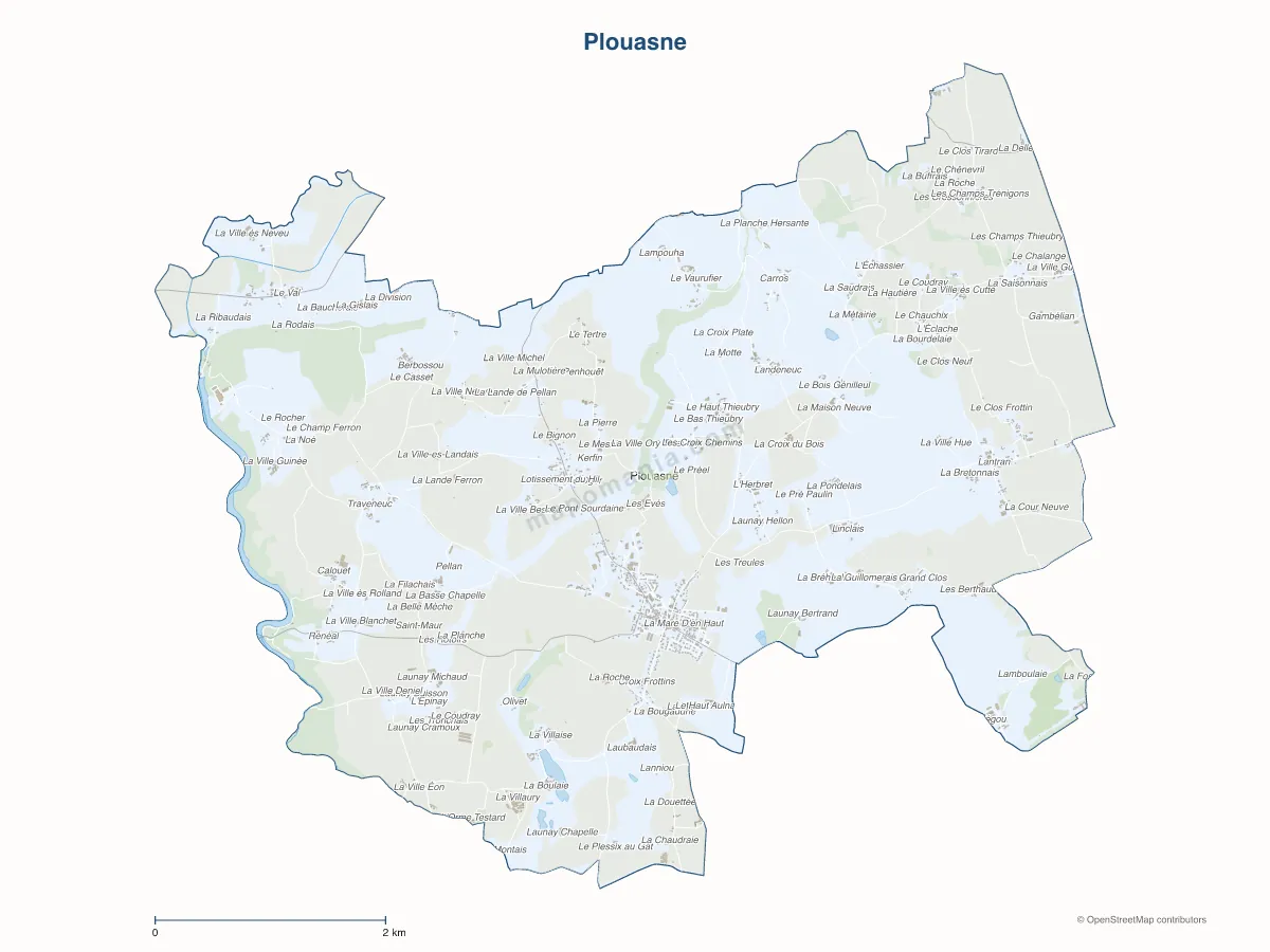 Carte de Plouasne à personnaliser