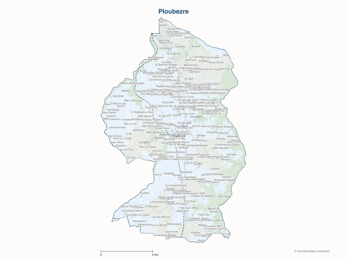 Carte de Ploubezre à personnaliser