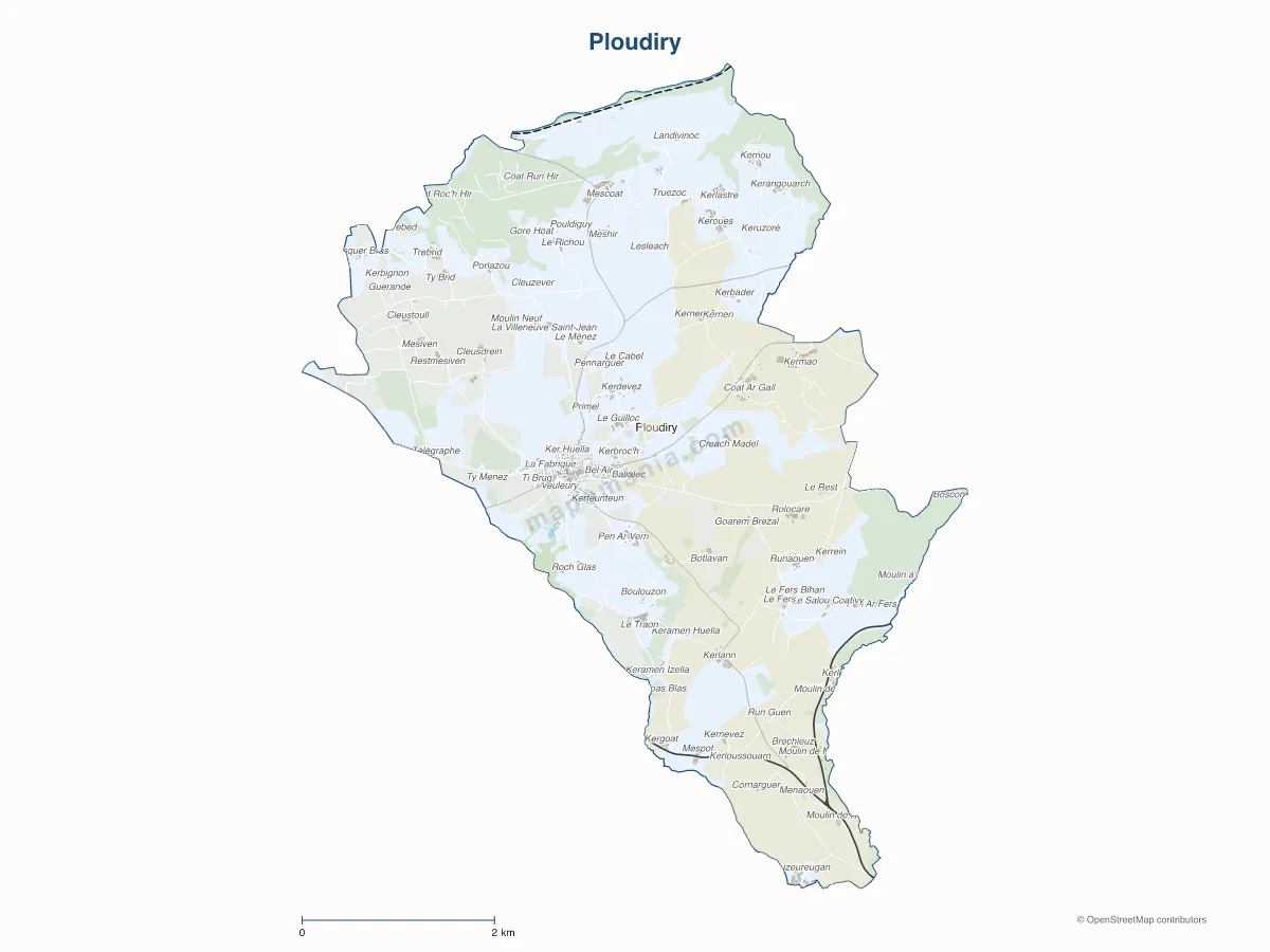 Carte de Ploudiry à personnaliser