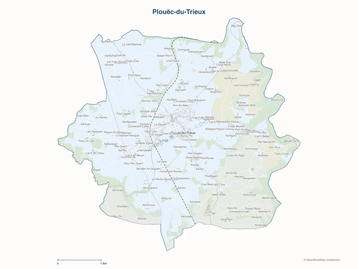 Carte de Plouëc-du-Trieux à personnaliser