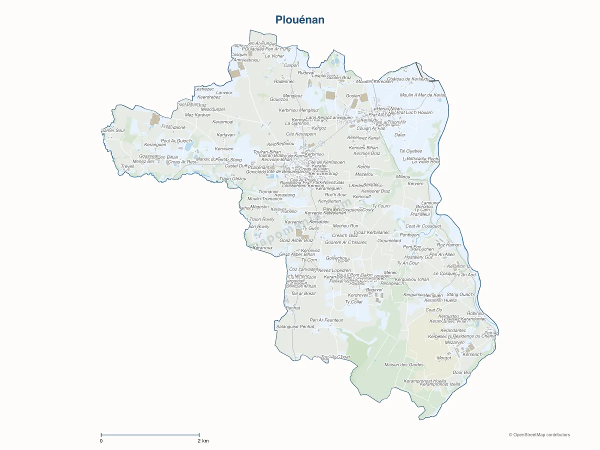 Carte de Plouénan à personnaliser