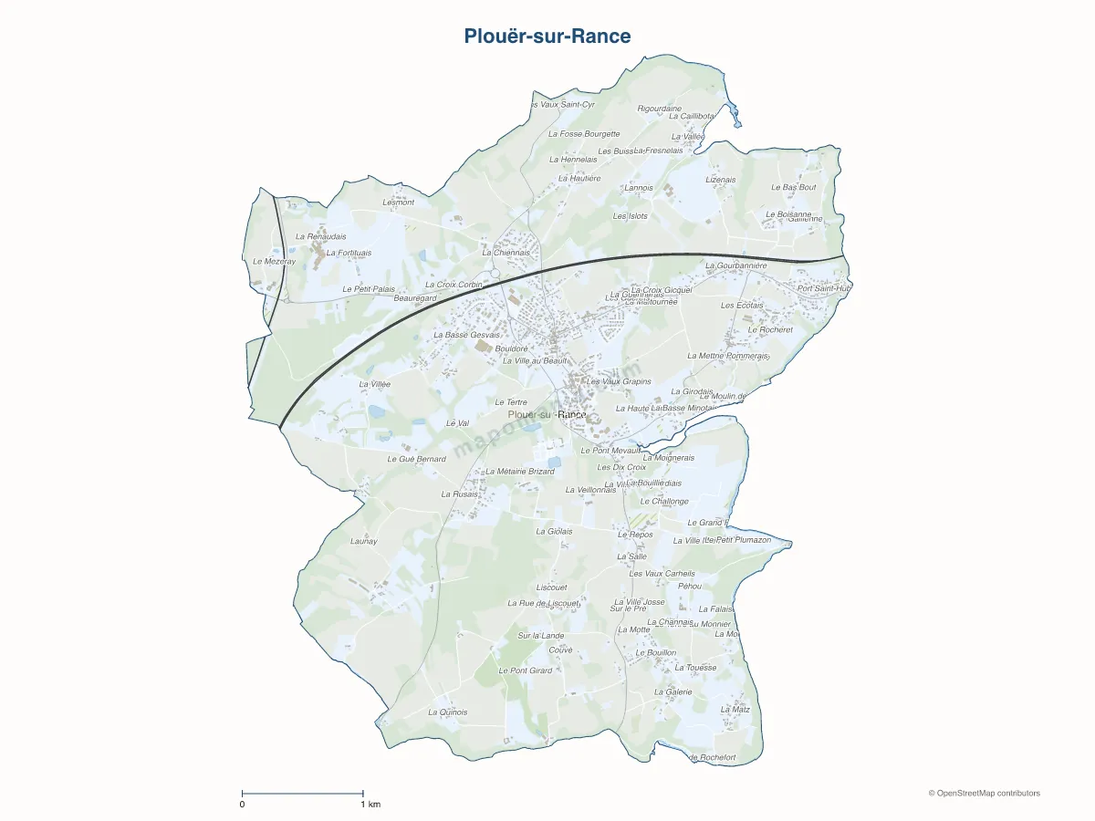 Carte de Plouër-sur-Rance à personnaliser
