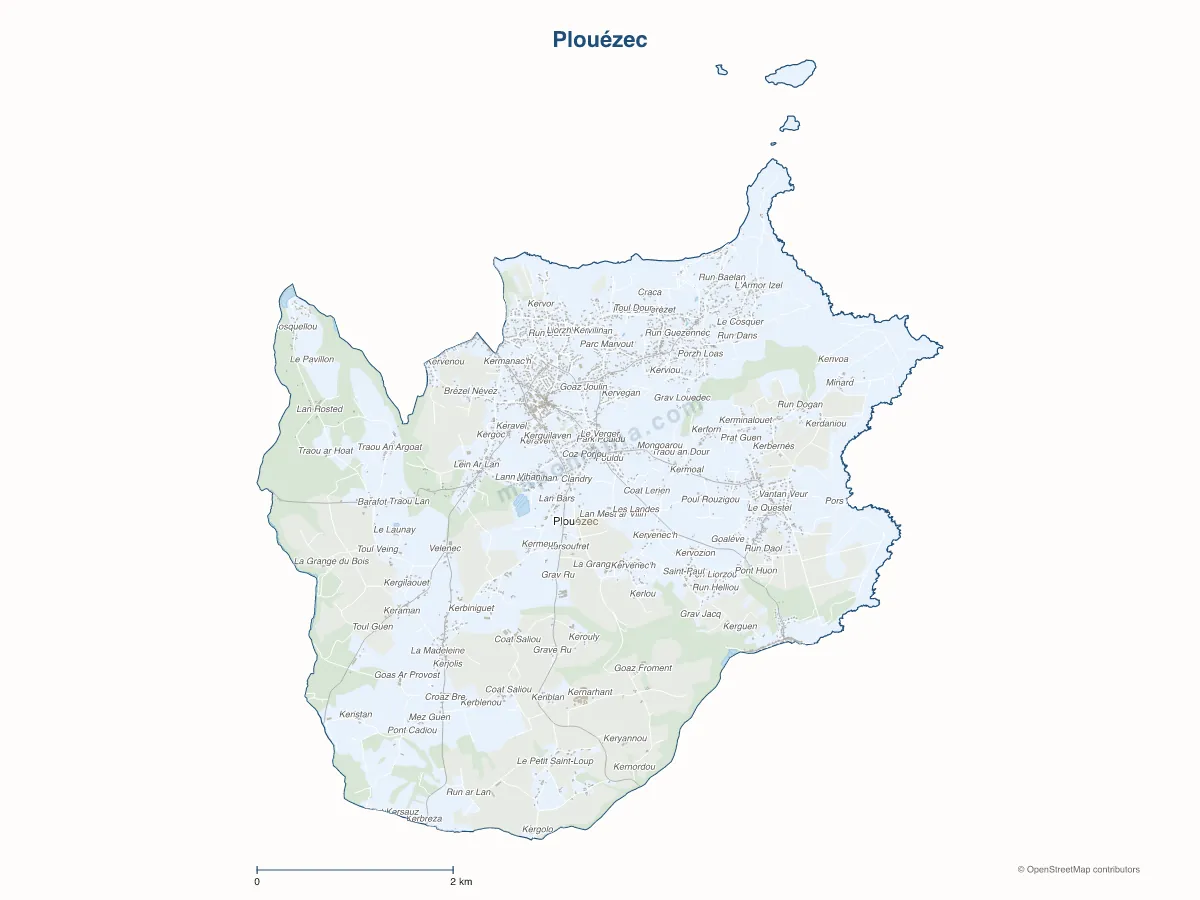 Carte de Plouézec à personnaliser