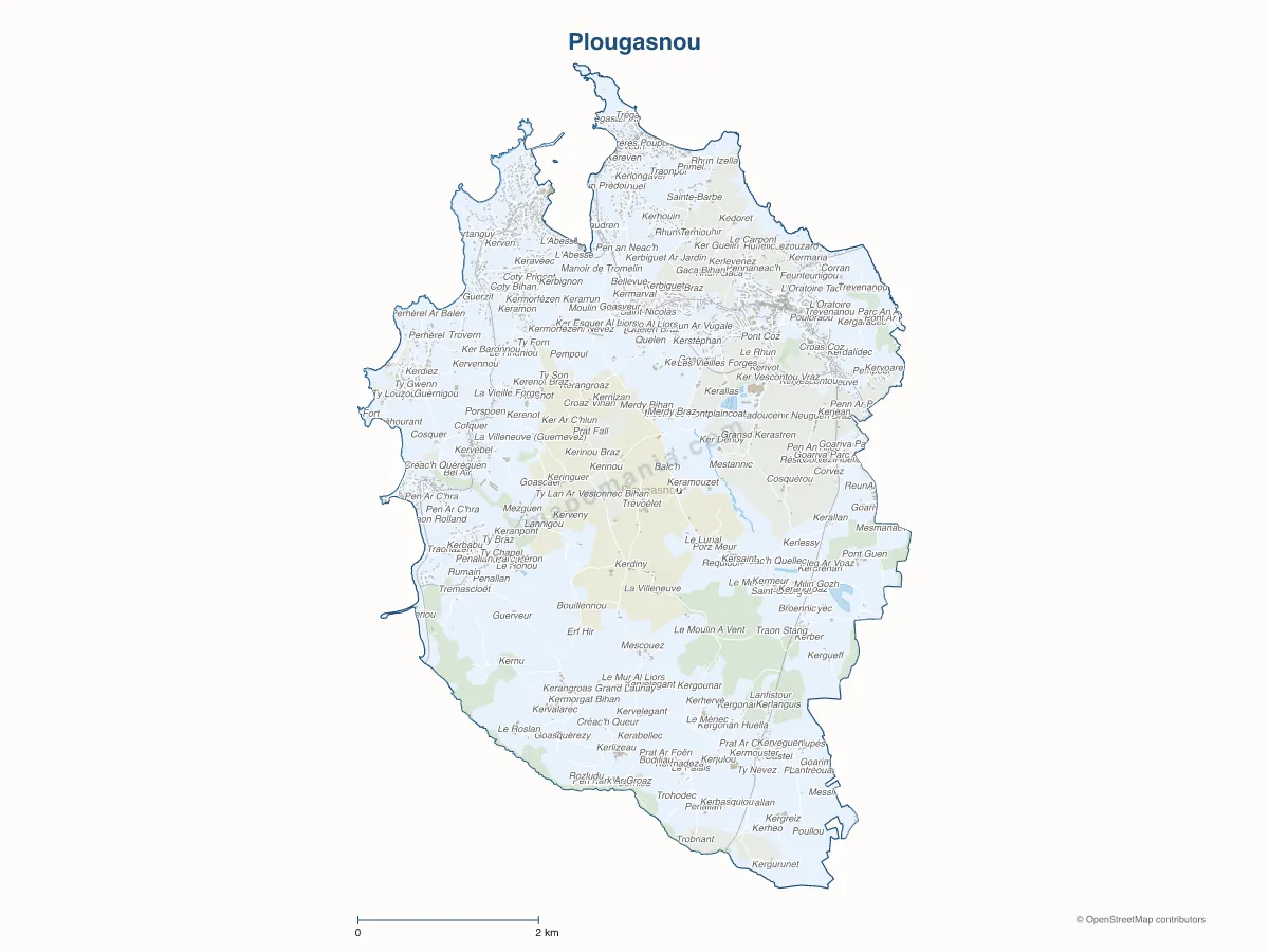 Carte de Plougasnou à personnaliser