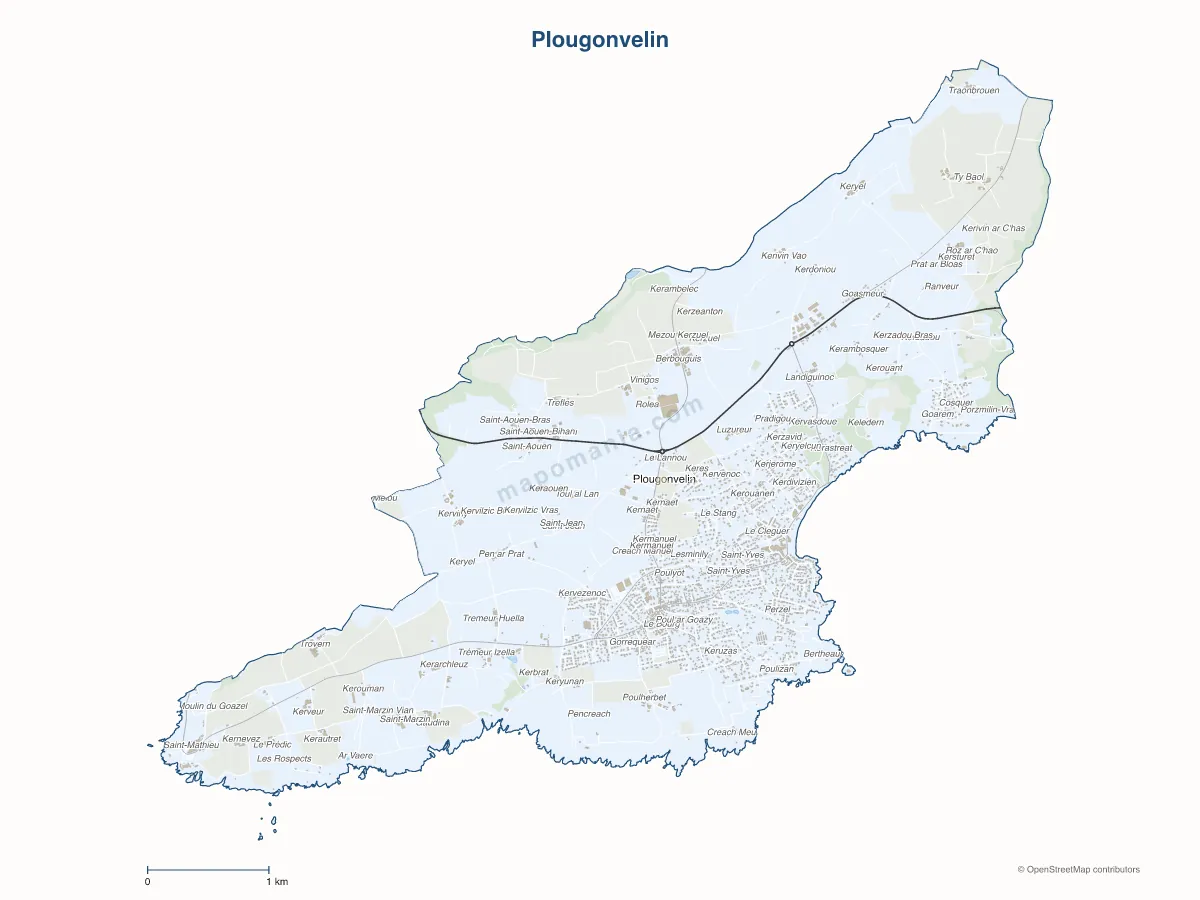 Carte de Plougonvelin à personnaliser