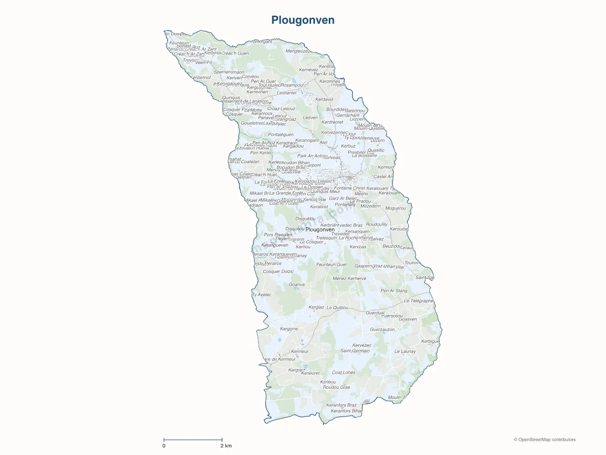 Carte de Plougonven à personnaliser
