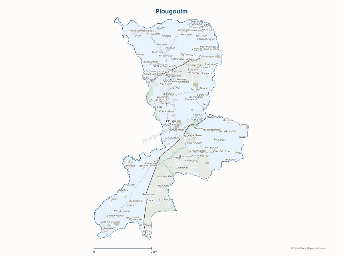 Carte de Plougoulm à personnaliser