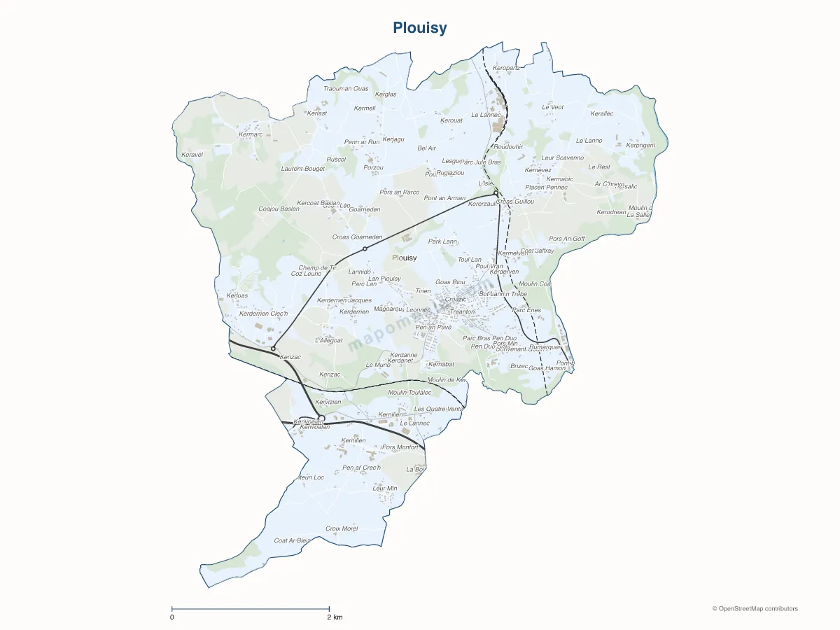 Carte de Plouisy à personnaliser