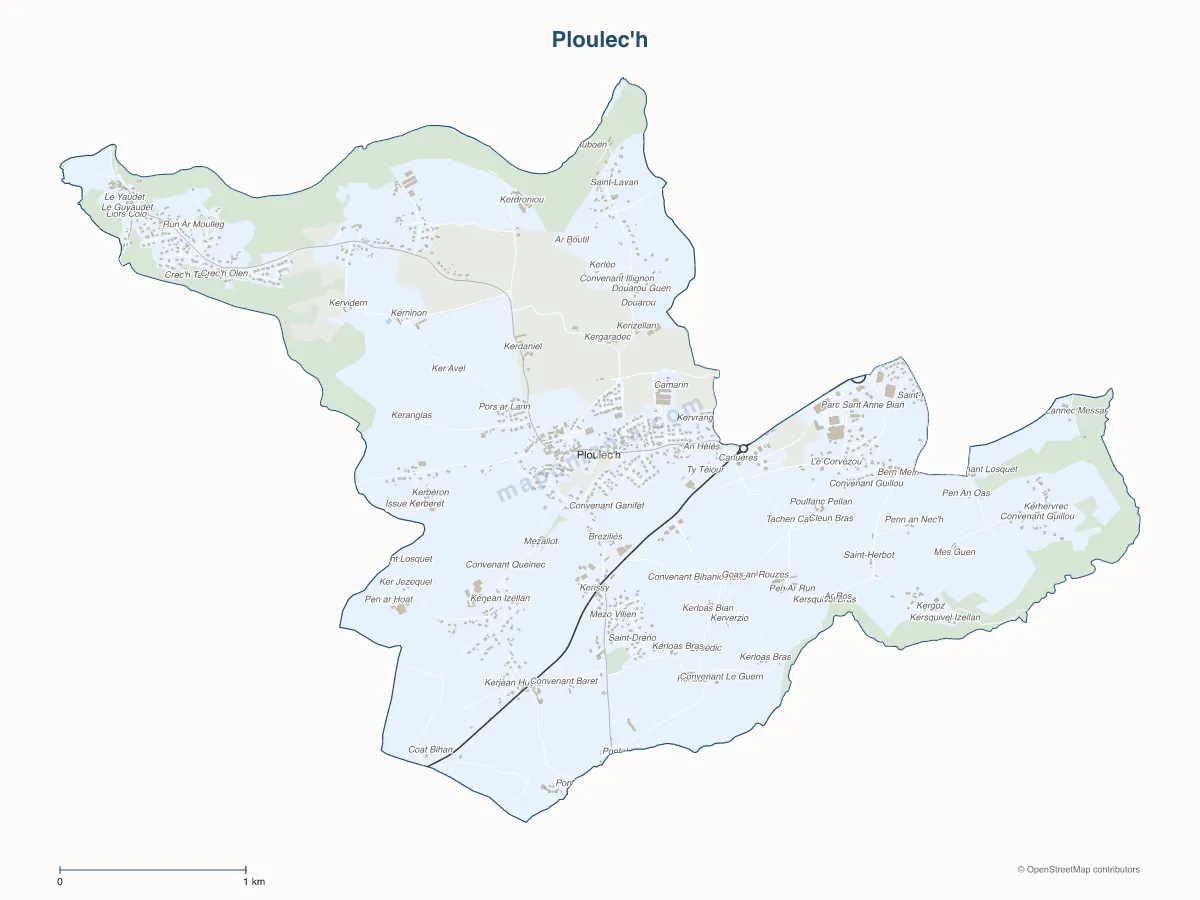 Carte de Ploulec'h à personnaliser
