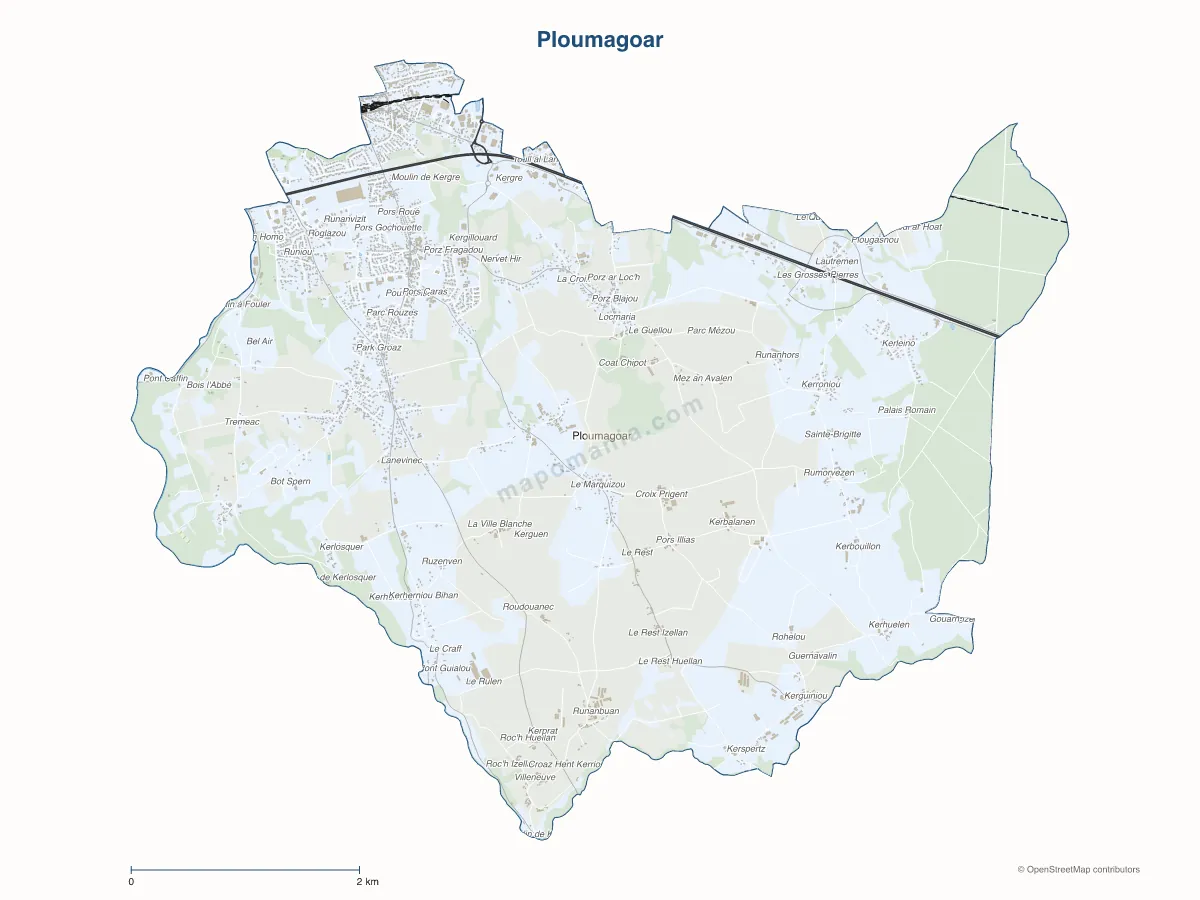 Carte de Ploumagoar à personnaliser